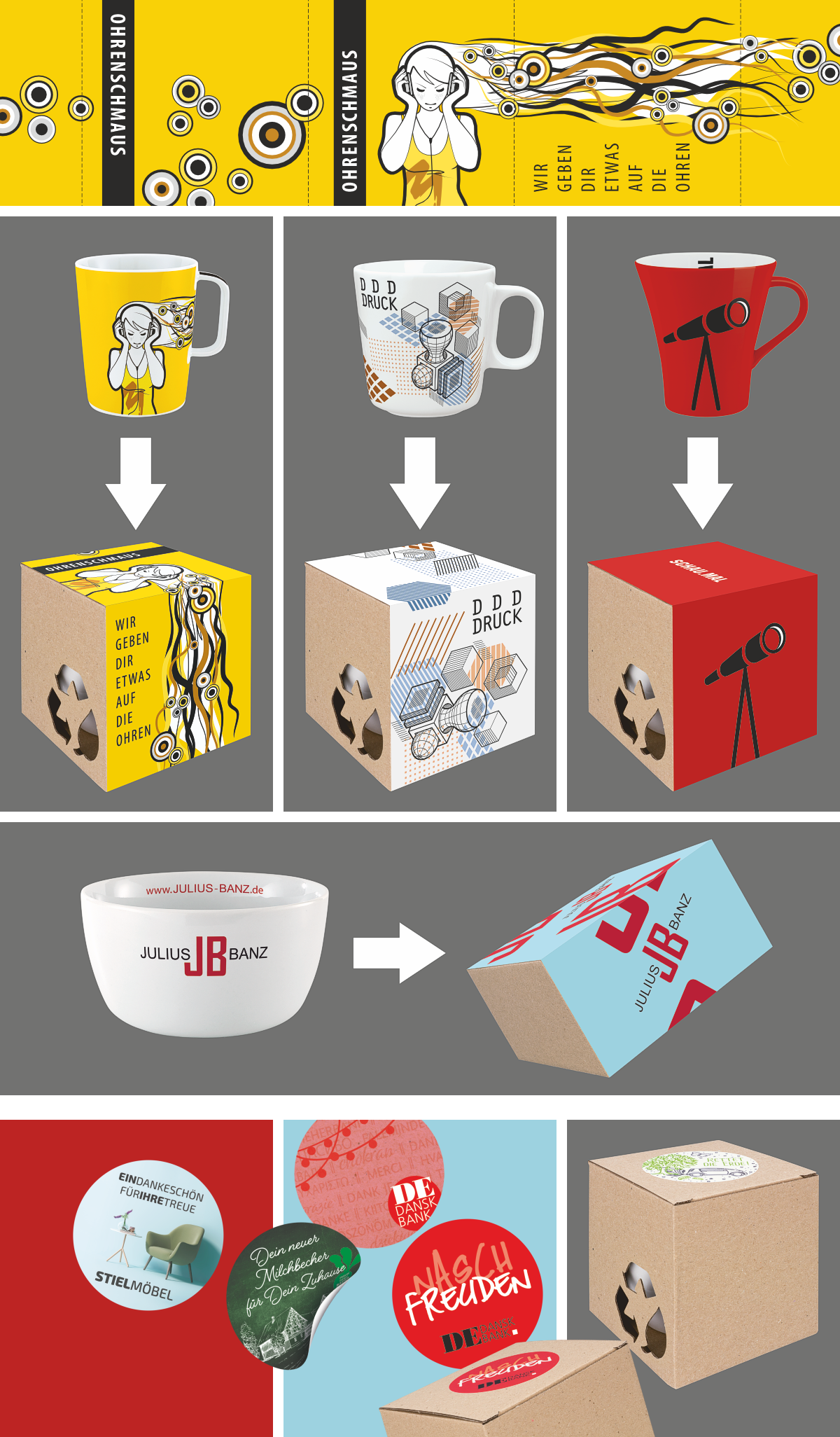 Beispielbecher für Jubiläen